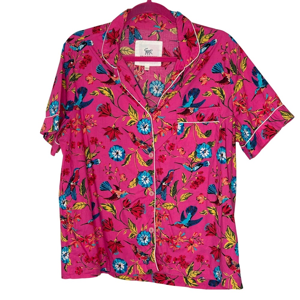Printfresh Pink Floral Button Down Pajama Top